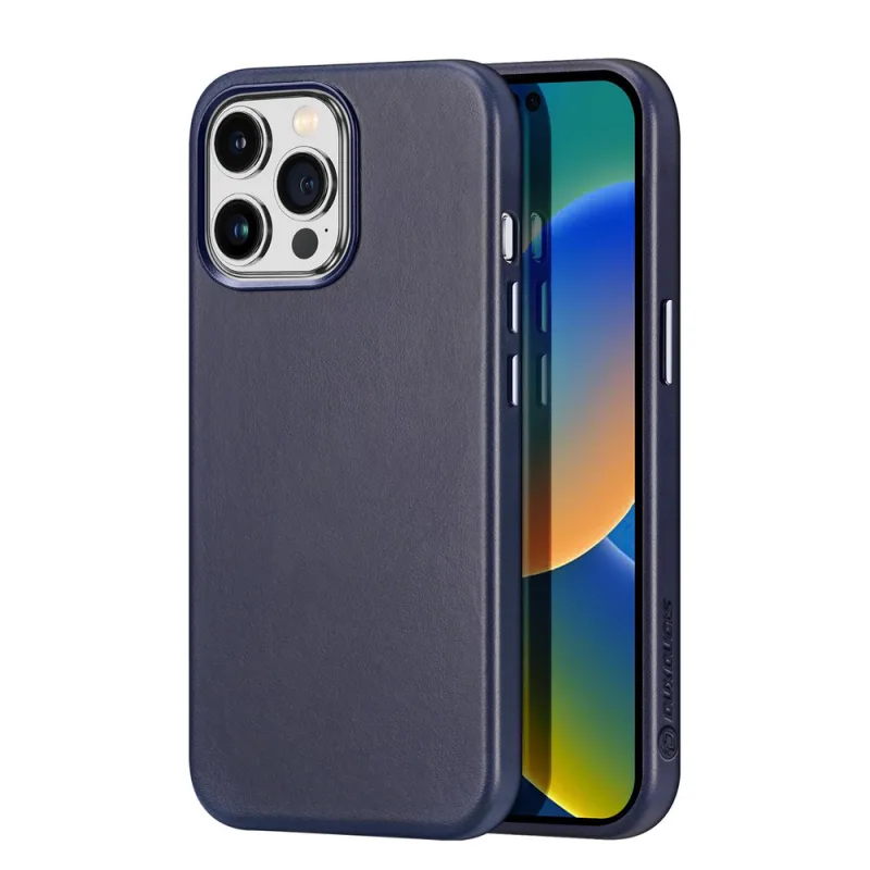 Puzdro Dux Ducis Neapol iPhone 14 Pro Max magnetické kožené puzdro MagSafe modré