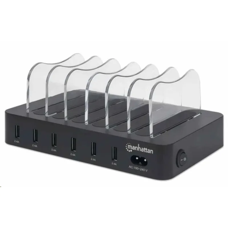 Manhattan USB nabíjacia stanica, 6-portová USB nabíjacia stanica, USB-A…