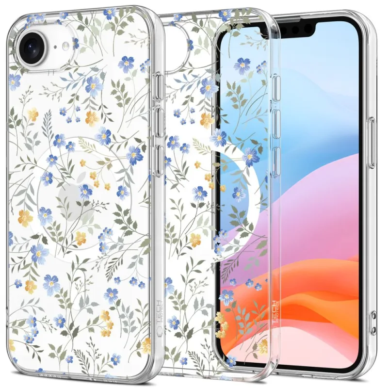 Puzdro Tech-Protect FlexAir MagSafe iPhone 16e – sedmokrásky s listami