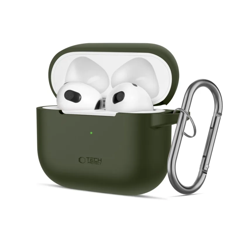 Silikónové háčikové puzdro Tech-Protect pre Apple AirPods 3 – zelené