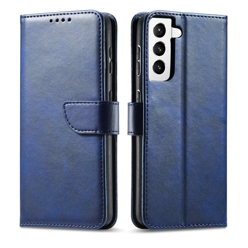 Puzdro na magnet Elegantné puzdro Kryt Flip Cover Samsung Galaxy S22 + (S22 Plus) Modrý
