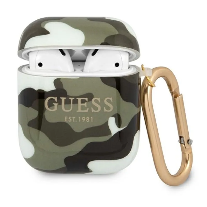 Guess GUA2UCAMA kryt AirPods zelený/khaki Camo Collection