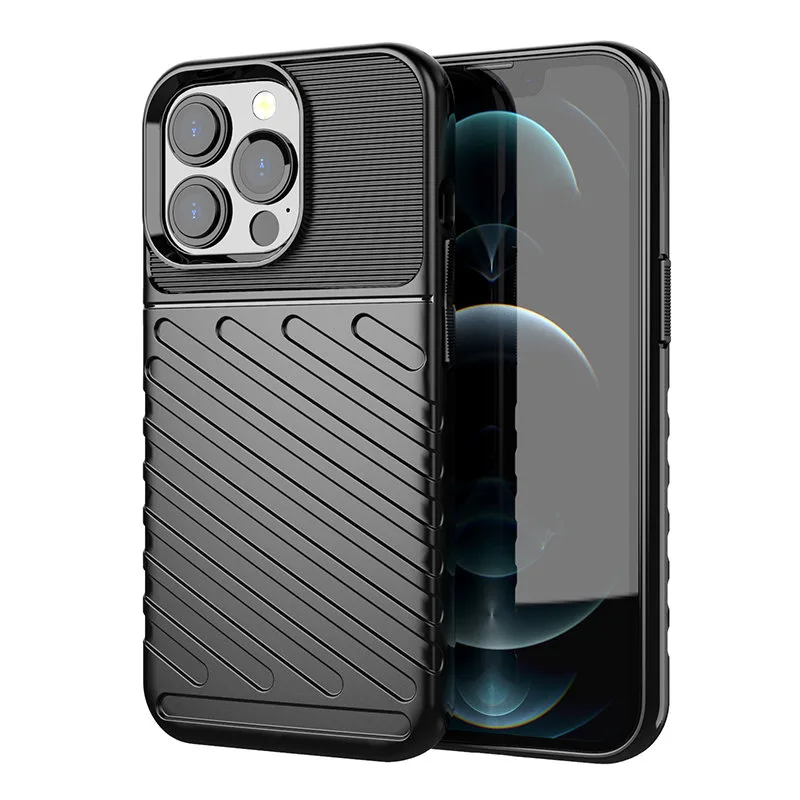 Thunder Case Flexibilné Tough Rugged Cover TPU puzdro pre iPhone 13 Pro čierne
