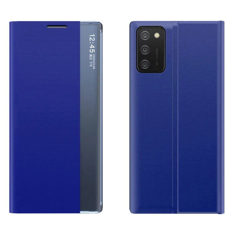 Nový kryt Sleep Case s funkciou stojana pre Samsung Galaxy A03s (166.5) modrý