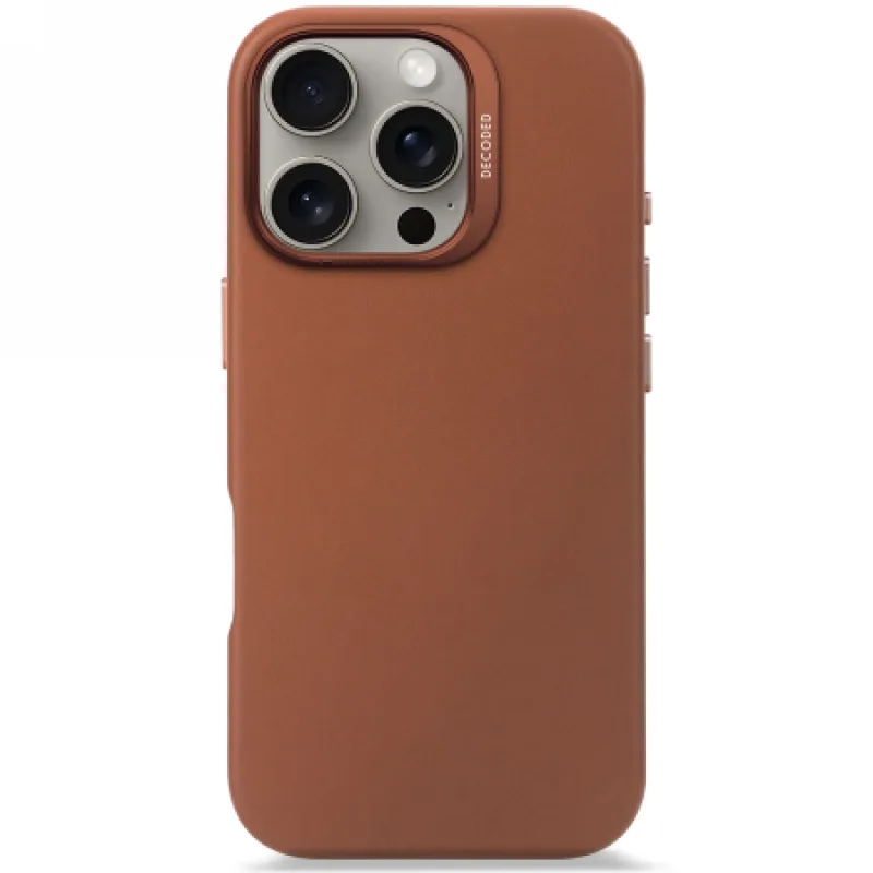 Kryt Decoded Leather Backcover s MagSafe pre iPhone 16 Pro - hnedý