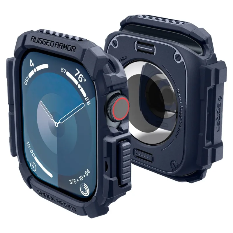 Puzdro Spigen Rugged Armor pre Apple Watch 10 46 mm – námornícka modrá
