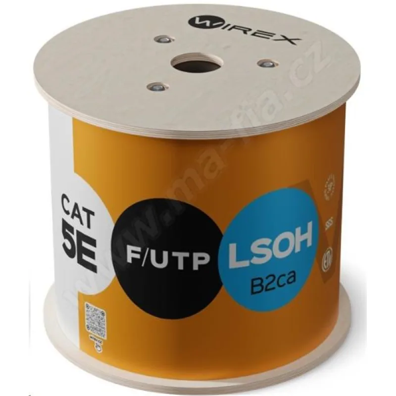 WIREX Instalační kabel CAT5E F/UTPLSOH / B2CA 500m cívka oranžový WIC-5…