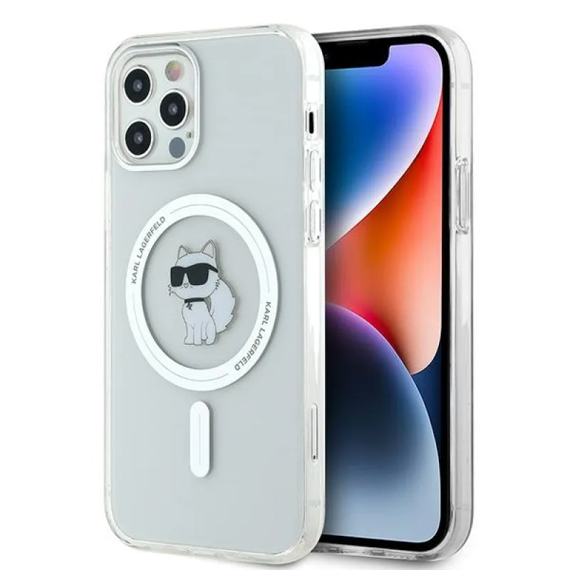 Puzdro Karl Lagerfeld IML Choupette MagSafe pre iPhone 12 / 12 Pro - priehľadné