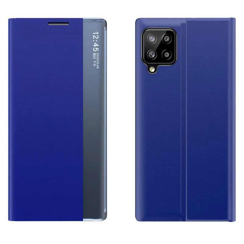 Sleep Case Puzdro typu Bookcase s inteligentným okienkom pre Samsung Galaxy A22 4G modré
