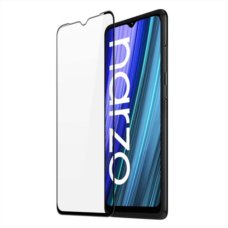Tvrdené sklo Dux Ducis 9D 9H Tvrdené sklo na celú obrazovku s čiernym rámom Realme Narzo 50A (vhodné pre puzdro)