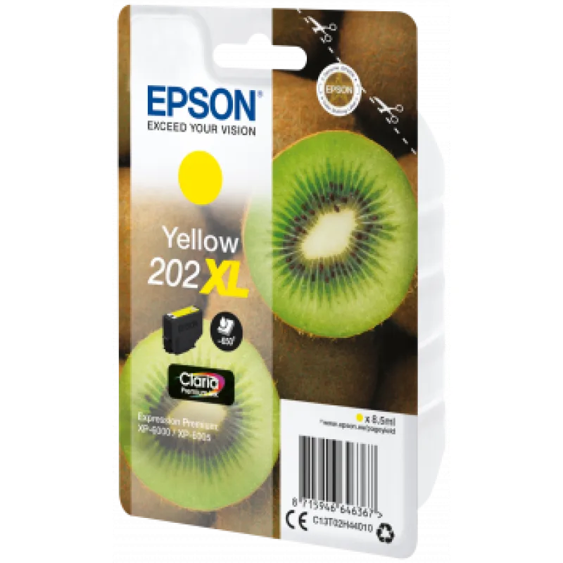 EPSON singlepack, Yellow 202XL, Premium Ink, XL C13T02H44010