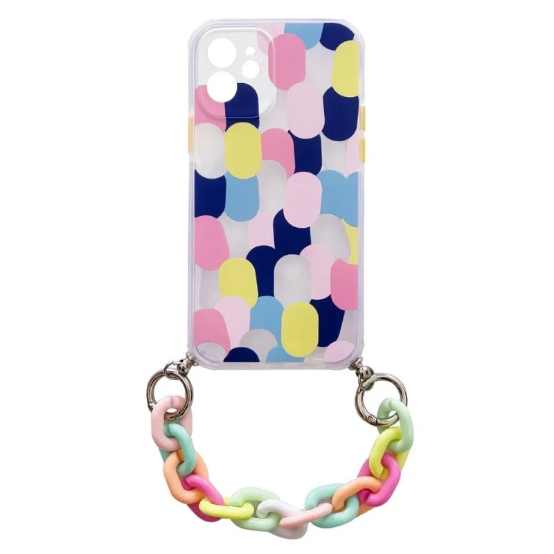 Color Chain Case gélové flexibilné elastické puzdro s príveskom na retiazku pre Xiaomi Redmi 10 multicolour (1)