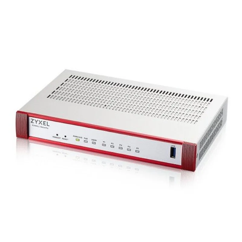 Zyxel USG FLEX 50 HP, 5 Gigabit user-definable ports, 1*1G PoE+, 1*USB with 1 YR Gold Security Pack