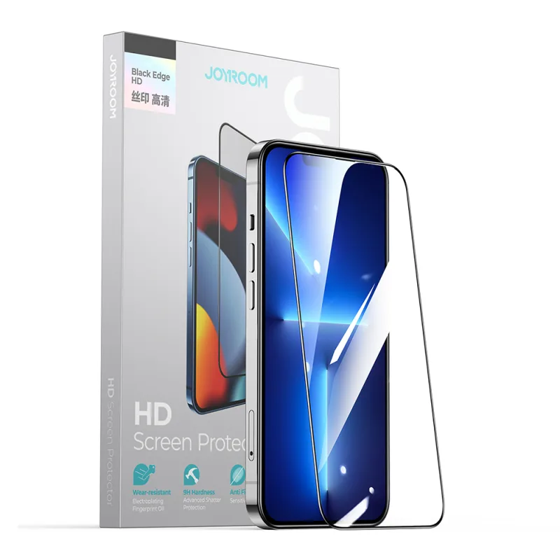 Tvrdené sklo Joyroom Knight 2,5D TG pre iPhone 14 Plus na celú obrazovku s priehľadným rámom (JR-H03)