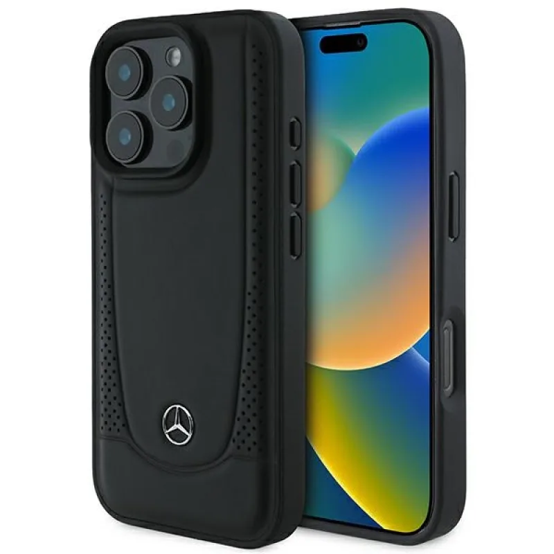 Kožené puzdro Mercedes Urban Case pre iPhone 16 Pro Max – čierne