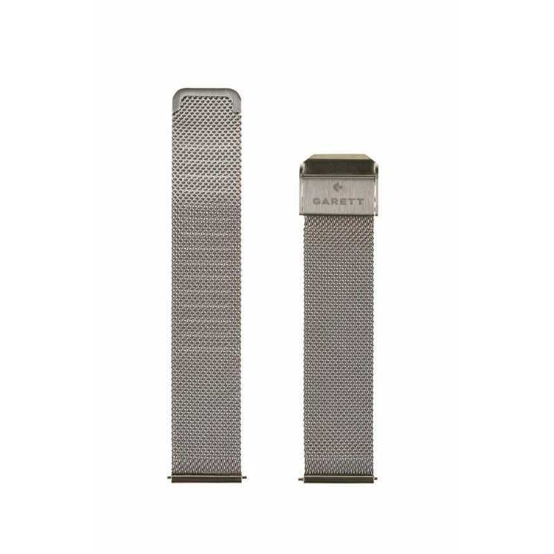 Garett univerzální řemínek 18 mm, stříbrný kovový, typ Mesh STRAP_SVR…