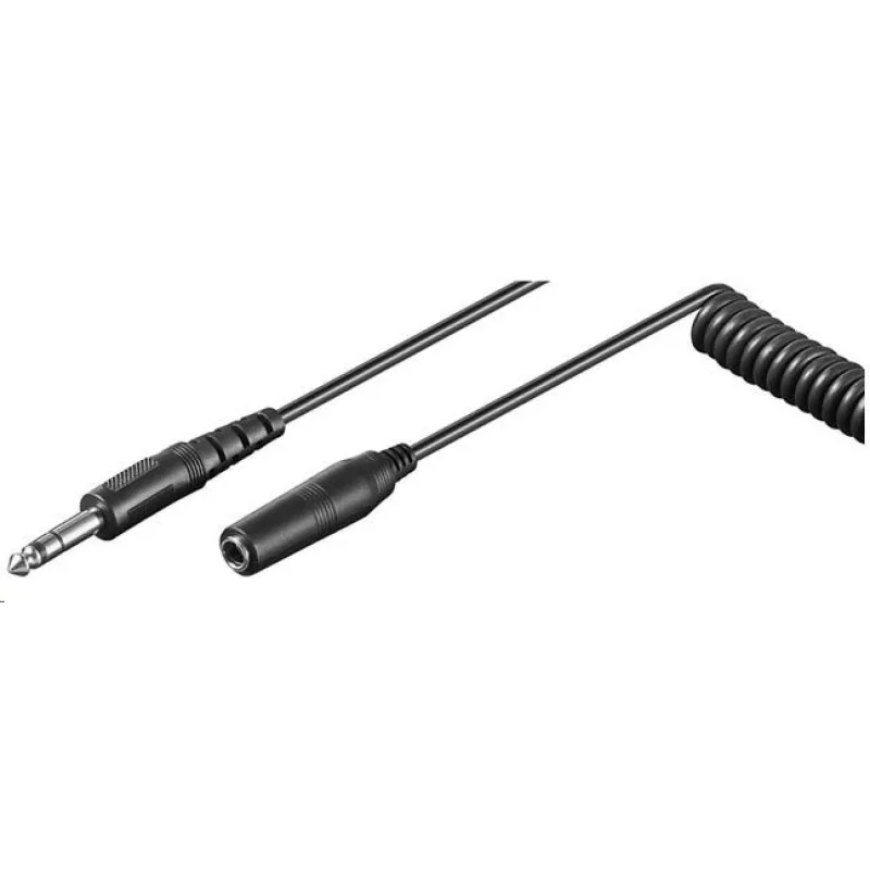 PREMIUMCORD Audio Jack 6, 3mm M/ F špirálový predlžovací kábel 1m - 5m…