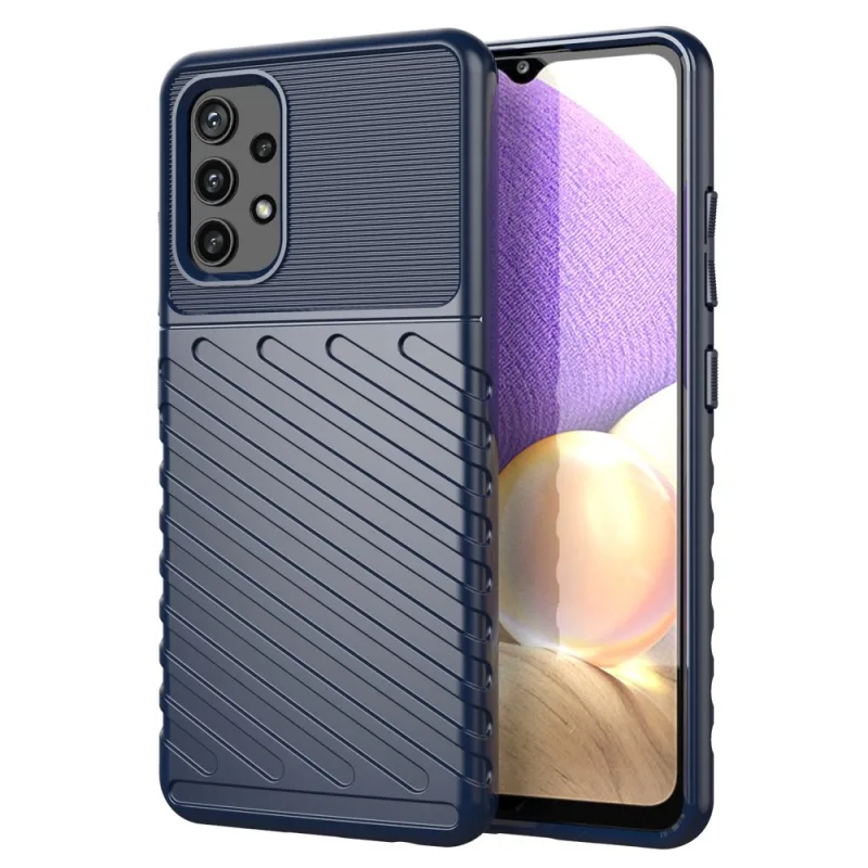 Thunder Case Flexibilné Tough Rugged Cover TPU puzdro pre Samsung Galaxy A72 4G modré