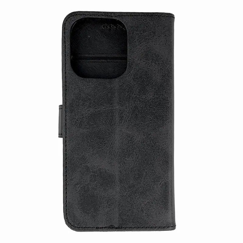 Kožené puzdro Book pre iPhone 16 Pro - čierne