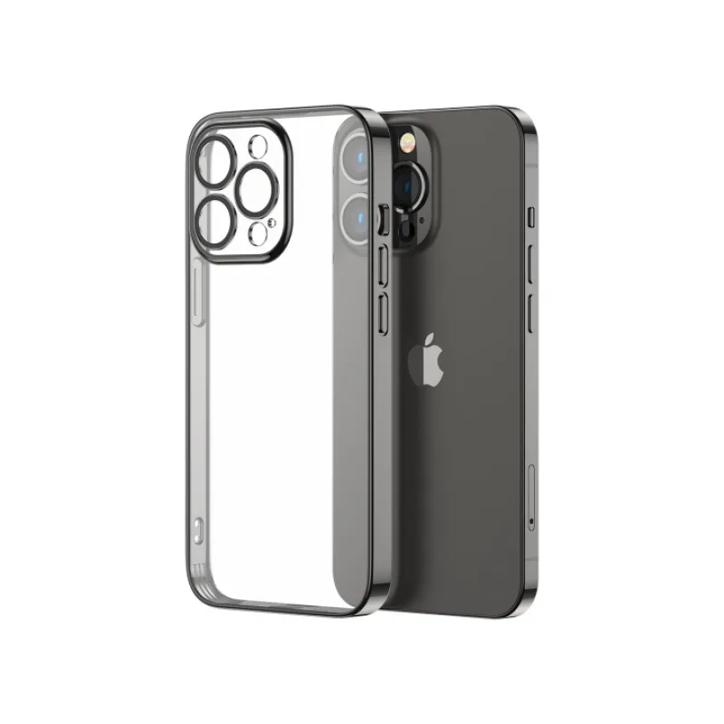 Puzdro Joyroom 14Q Case pre iPhone 14 Plus kryt puzdra s kovovým rámom čierny (JR-14Q3-čierny)
