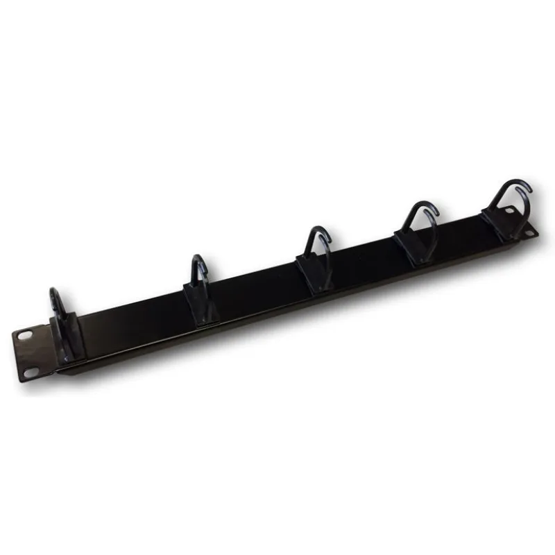 19" vyväzovací panel 1U 5x plast oko 3x3cm čierny 7505
