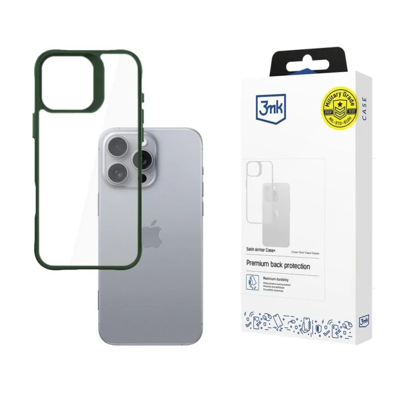 3mk ochranný kryt Satin Armor Case+ Green pro Apple iPhone 16 Pro Max…