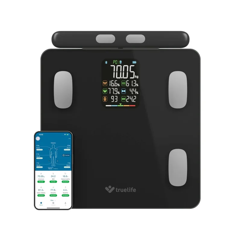 TrueLife FitScale W8 BT Black - osobní diagnostická bluetooth váha…