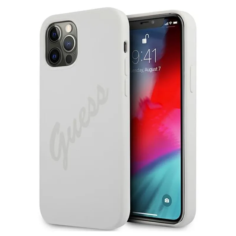 Guess GUHCP12LLSVSCR iPhone 12 Pro Max 6,7" krémové/krémové pevné puzdro Script Vintage