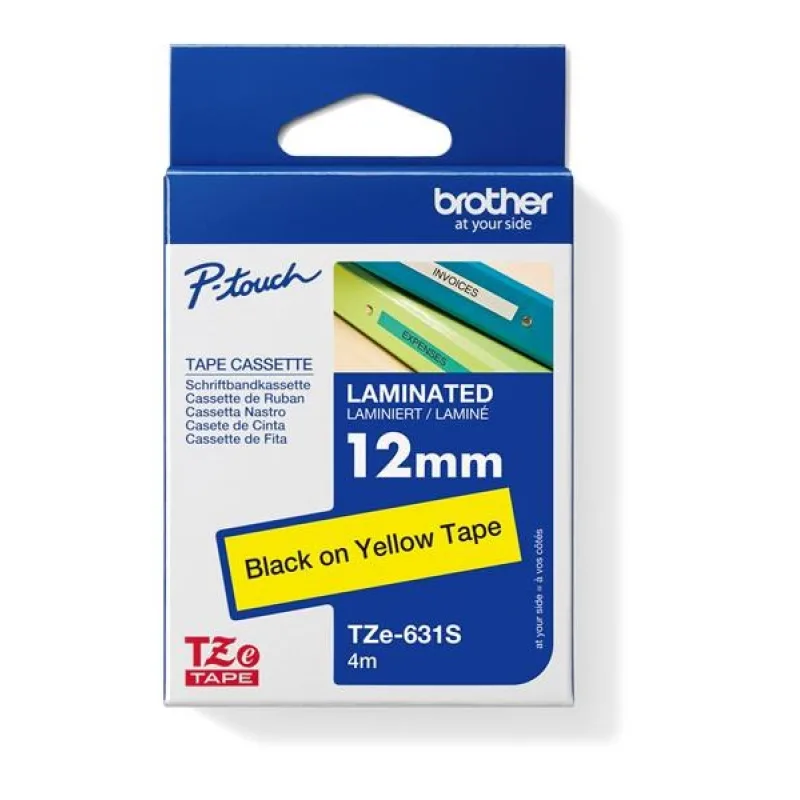 BROTHER TZE631S - 12 mm široká laminovaná kazeta TZ TZE-631S, žlté/…