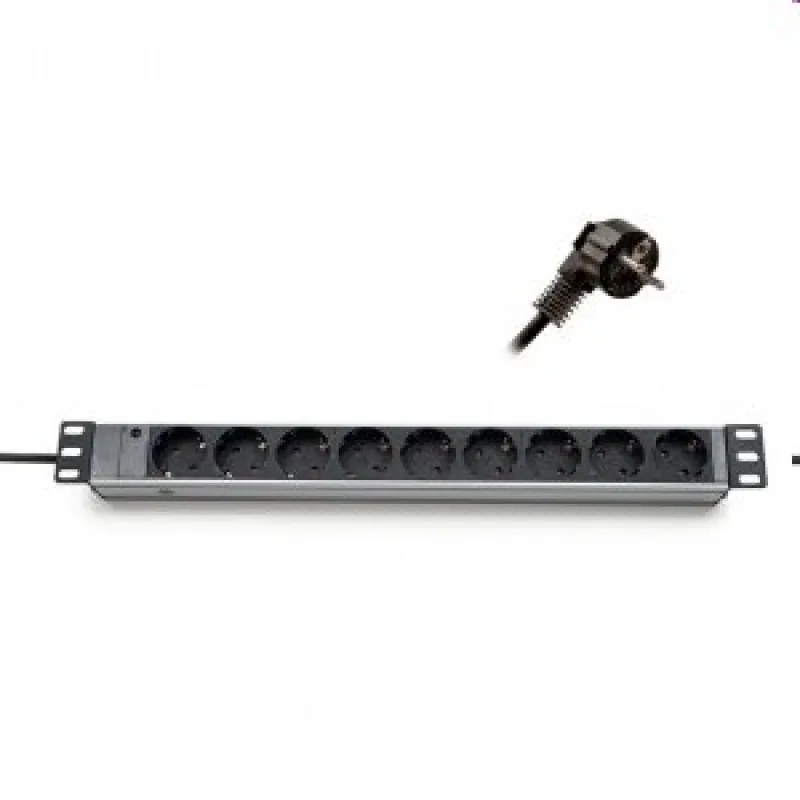 TRITON 19" rozvodný panel, 9 x 230V Schuko