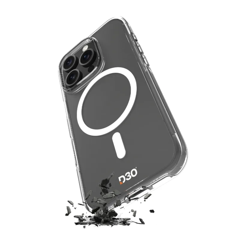 Silikónový obal Puro Impact Clear D3O MagSafe pre iPhone 16 Pro Max – priehľadný
