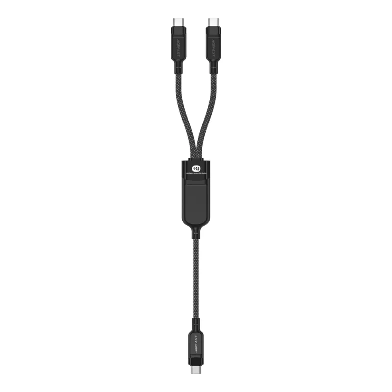 Kábel Acefast C5 USB-C - USB-C / USB-C 2v1 100W 480Mb/s - čierny
