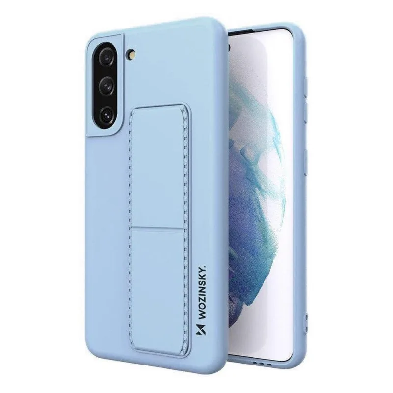 Wozinsky Kickstand Case Silikónové puzdro so stojanom Samsung Galaxy S21+ 5G svetlomodré