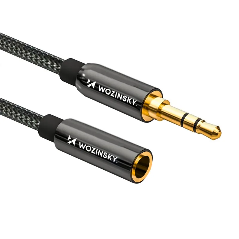 Wozinsky mini jack predlžovací kábel (samica-samec) AUX predlžovací kábel 3 m čierny