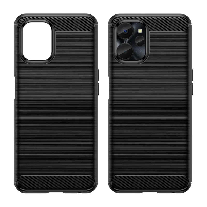 Uhlíkové puzdro pre Realme 10 5G / Realme 9i 5G flexibilný silikónový karbónový kryt čierny