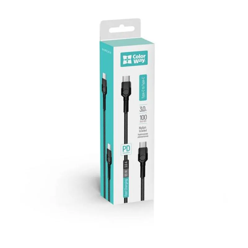 ColorWay Kábel USB Type-C - Type-C (PD Fast Charging 60W) 3.0A 1m CW…