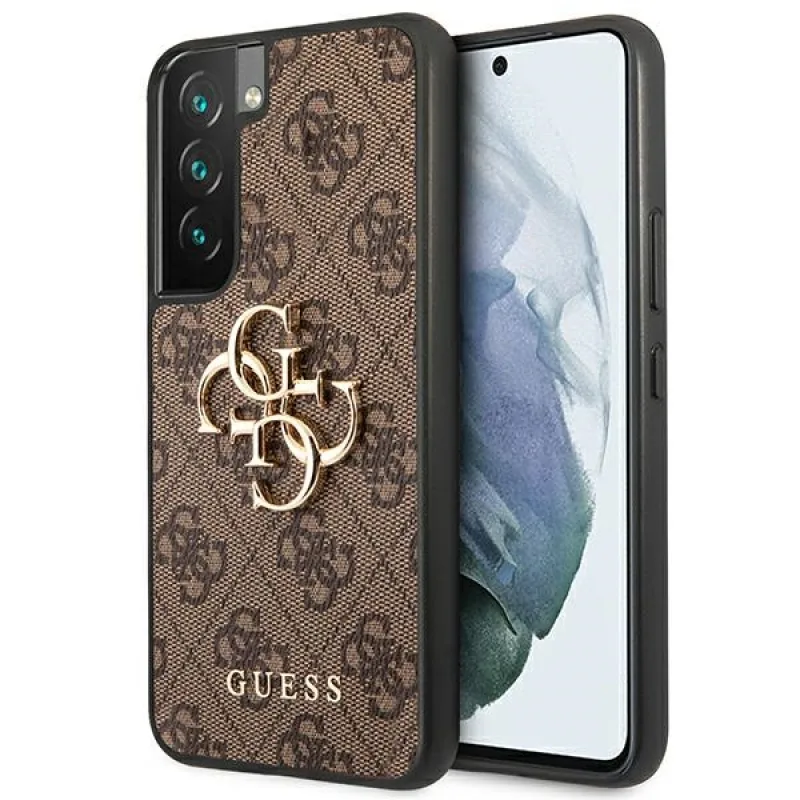 Guess GUHCS22S4GMGBR S901 S22 brązowy/hnedé pevné puzdro 4G Big Metal Logo