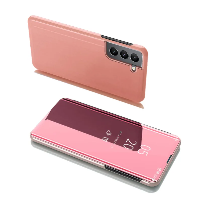 Clear View Case Flip Cover pre Samsung Galaxy S22 + (S22 Plus) ružový