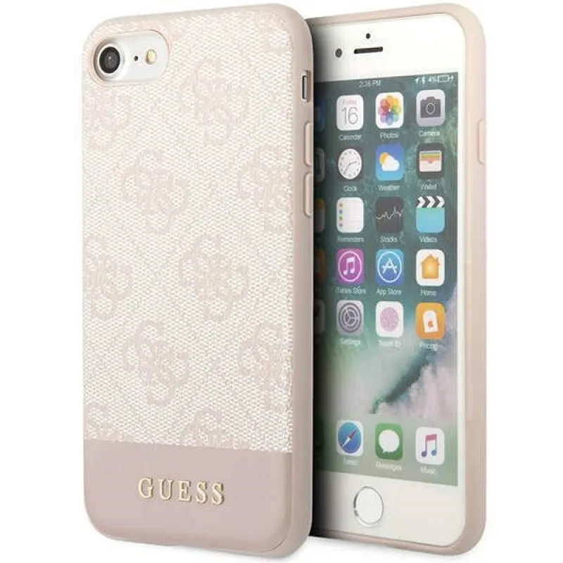 Guess GUHCI8G4GLPI iPhone 7/8/SE 2020/ 2022 ružové/ružové pevné puzdro 4G Stripe Collection