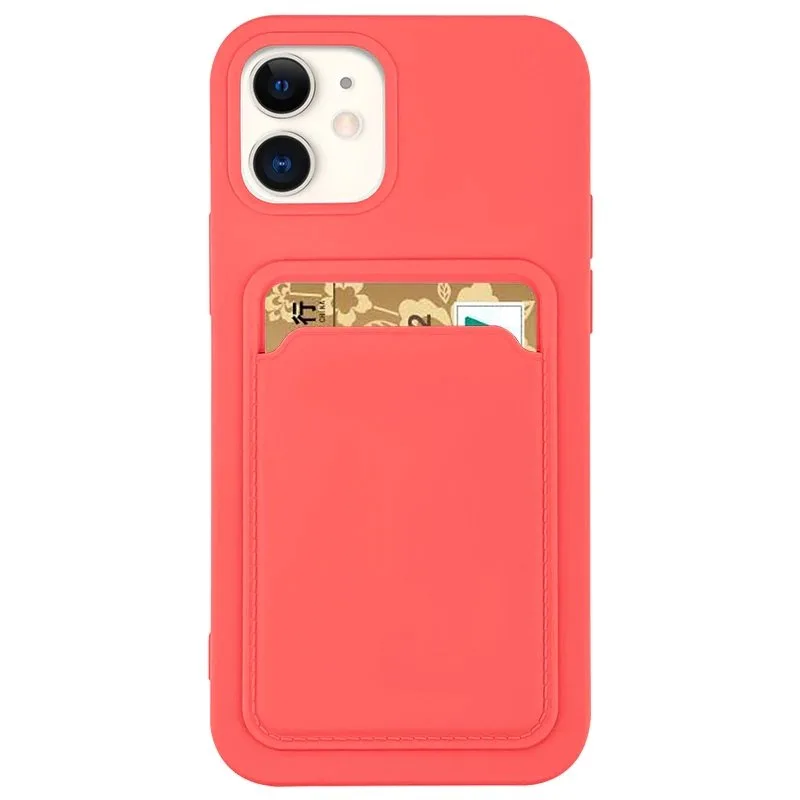Puzdro na karty Silikónová peňaženka s dokladmi do slotu na kartu pre iPhone 12 Pro Max Orange