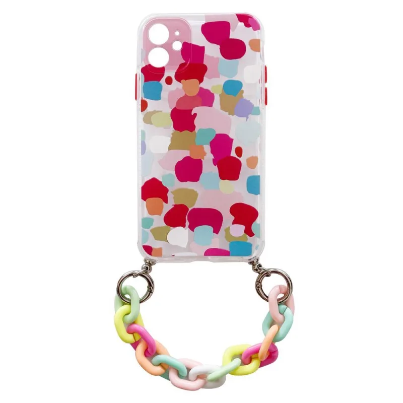 Color Chain Case gélové flexibilné elastické puzdro s príveskom retiazky pre iPhone 13 Pro viacfarebné (2)