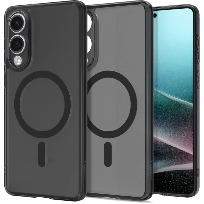 Puzdro Spigen Ultra Hybrid Mag Case s MagSafe pre Samsung Galaxy S25 Edge – čierne priesvitné