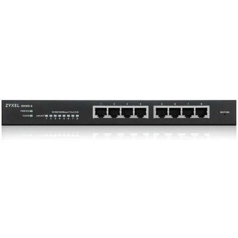 ZyXel GS1915-8, 8-port GbE Smart hybrid mode Switch, standalone or…