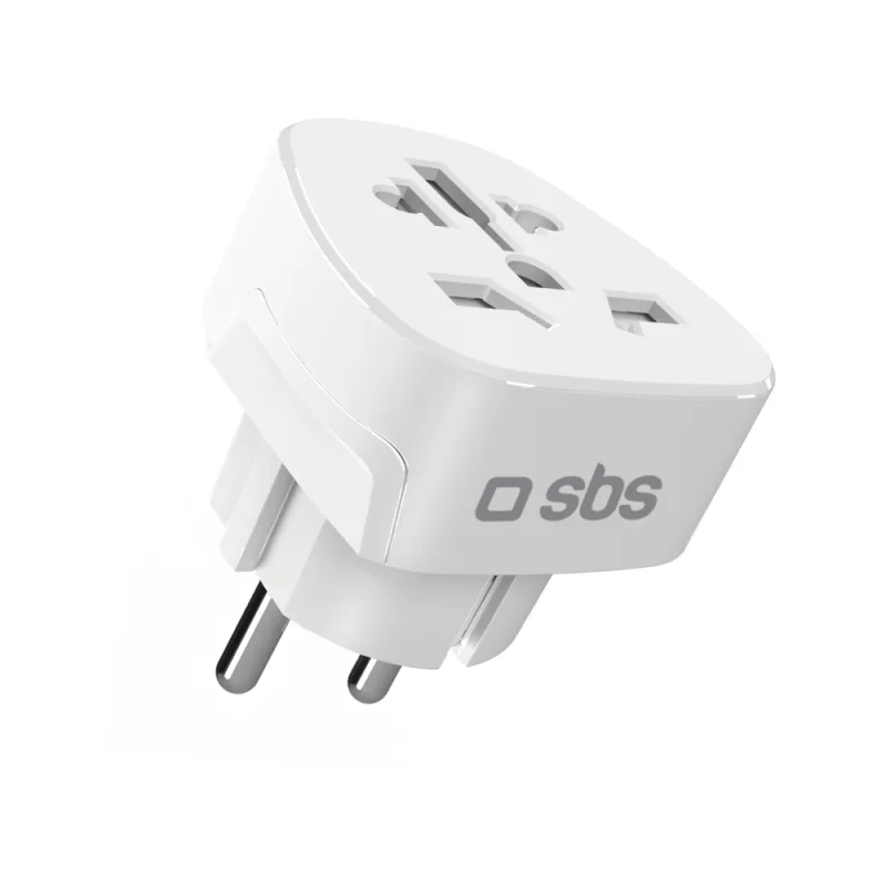 Cestovný adaptér SBS Shucko/EU - univerzálny - biely