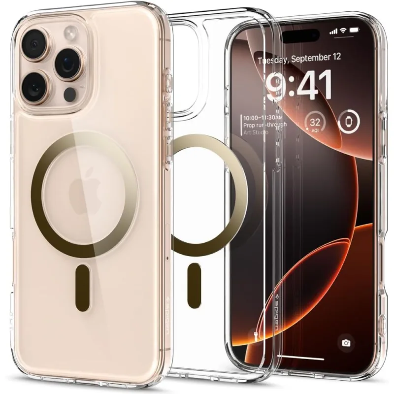 Puzdro Spigen Ultra Hybrid Mag Case s MagSafe pre iPhone 16 Pro – zlaté