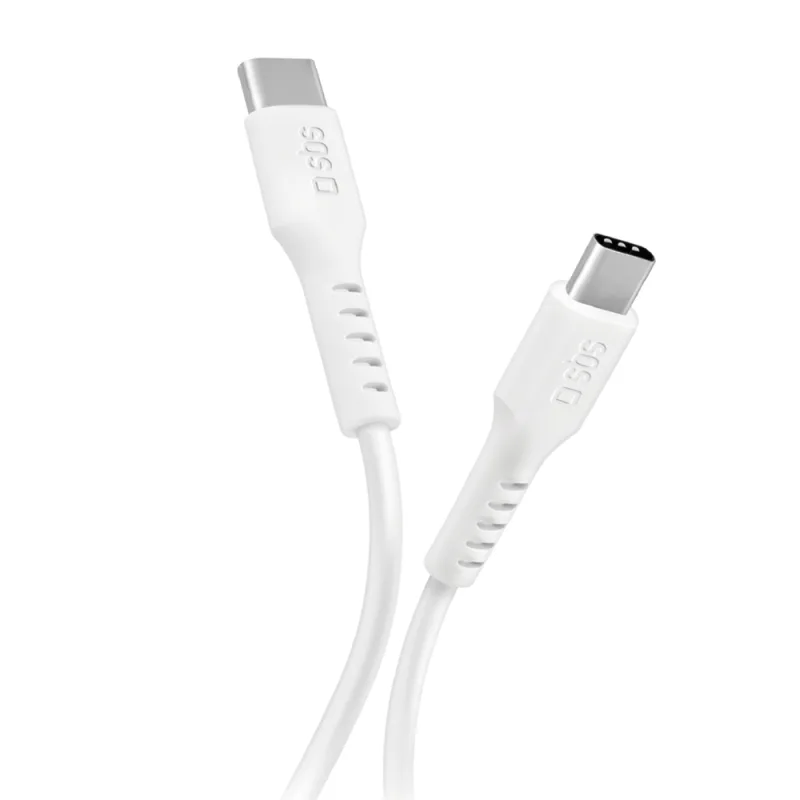SBS TECABLETCC10W kábel USB-C - USB-C Power Delivery 25W 1 m - biely