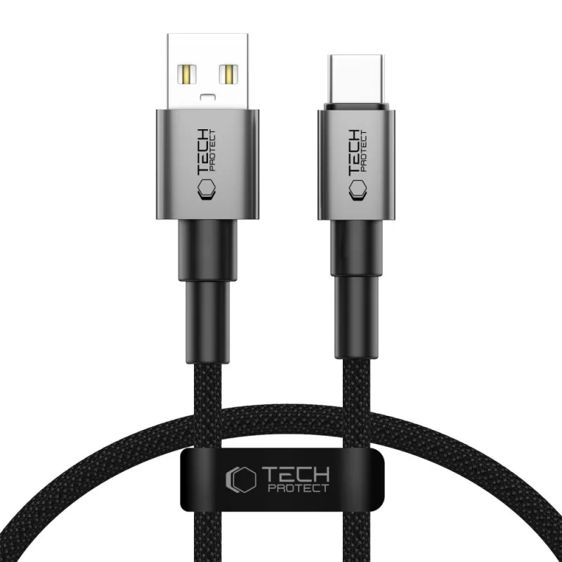 Kábel Tech-Protect UltraBoost DNA USB-A / USB-C 15W/3A 25cm – sivý