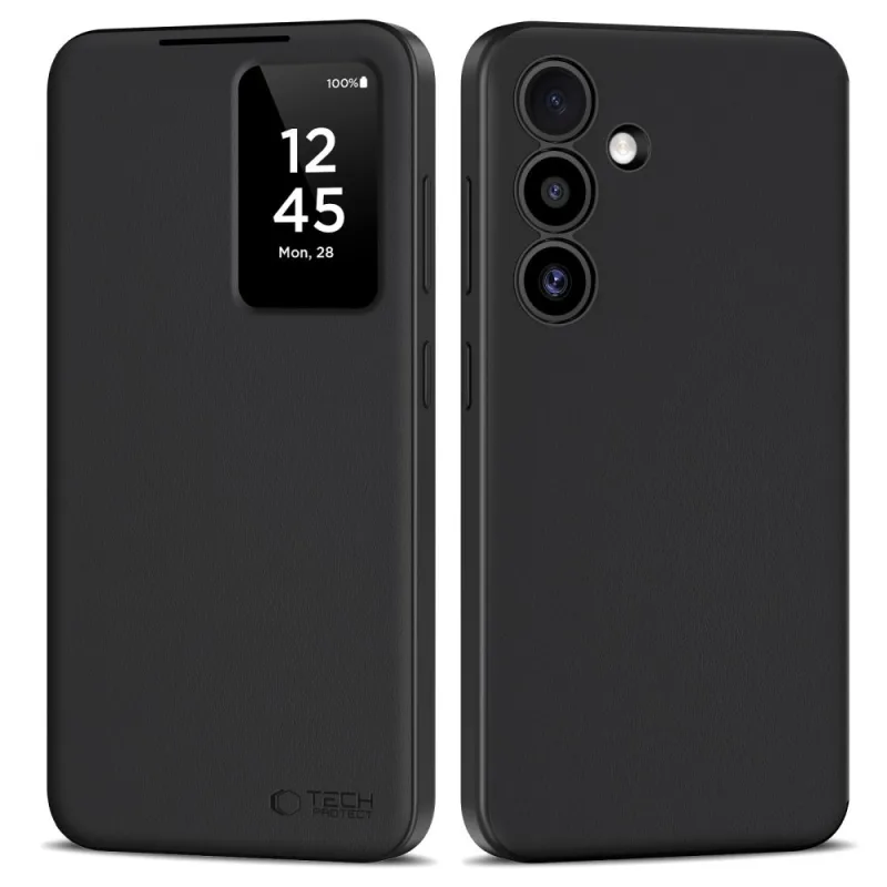 Inteligentné peňaženkové puzdro Tech-Protect pre Samsung Galaxy S25+ – matné čierne