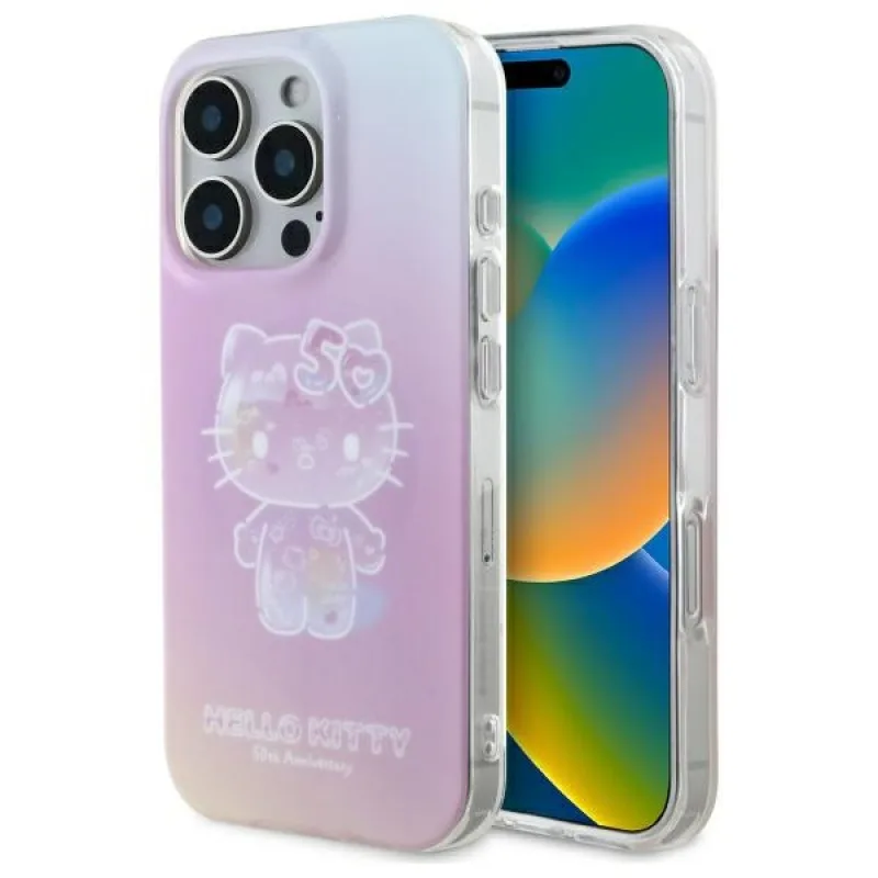 Puzdro Hello Kitty IML 50th Anniversary Magsafe iPhone 16 Pro – ružové