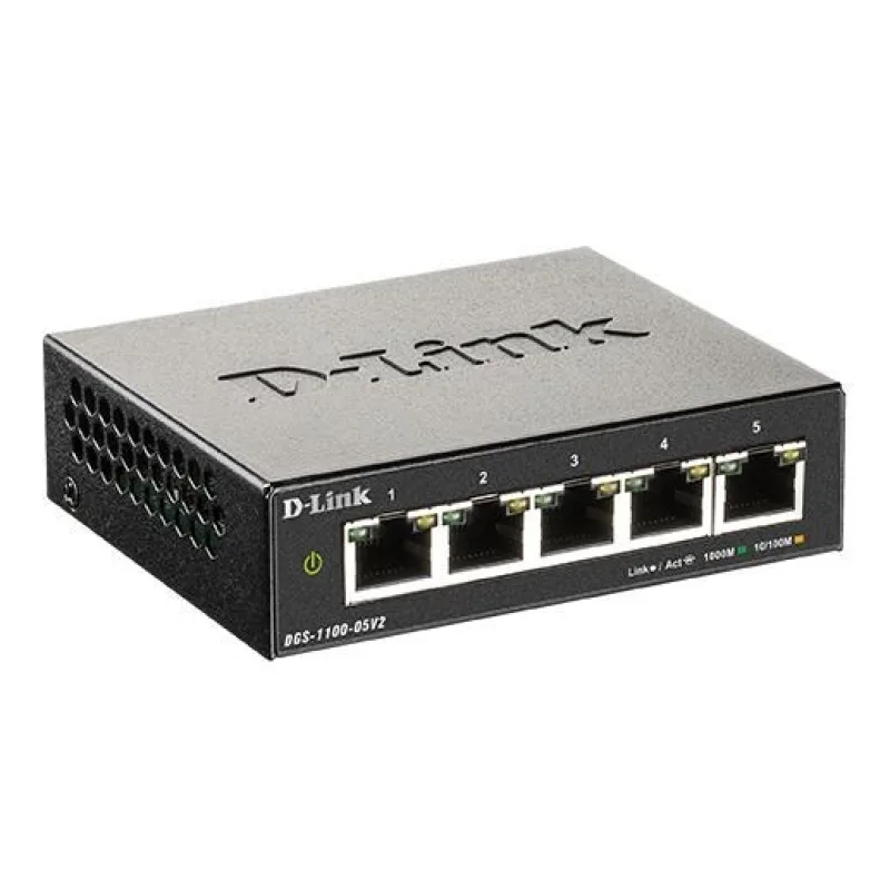 D-Link DGS-1100-05V2 5-portový gigabitový inteligentný riadený prepínač, …